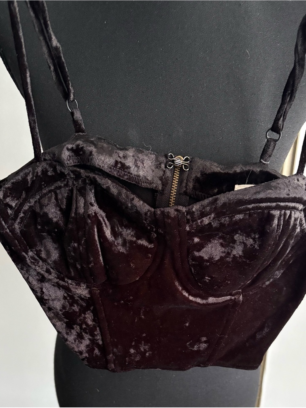 Velvet Corset Crop Top